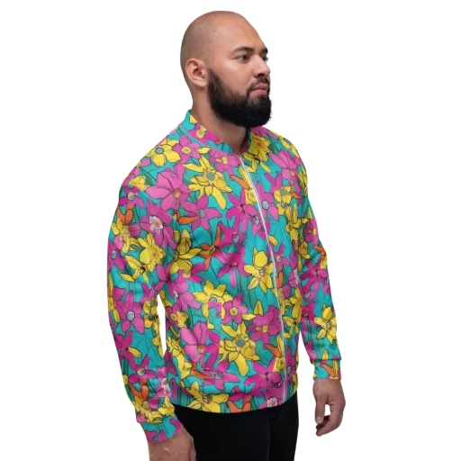 Bouquet After Dark on a Bomber Jacket