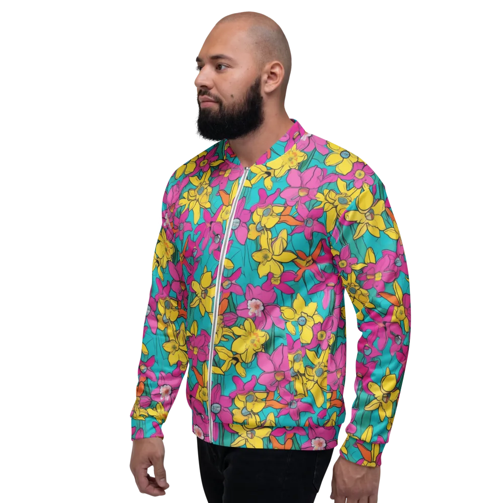 Bouquet After Dark on Bomber Jacket — Left
