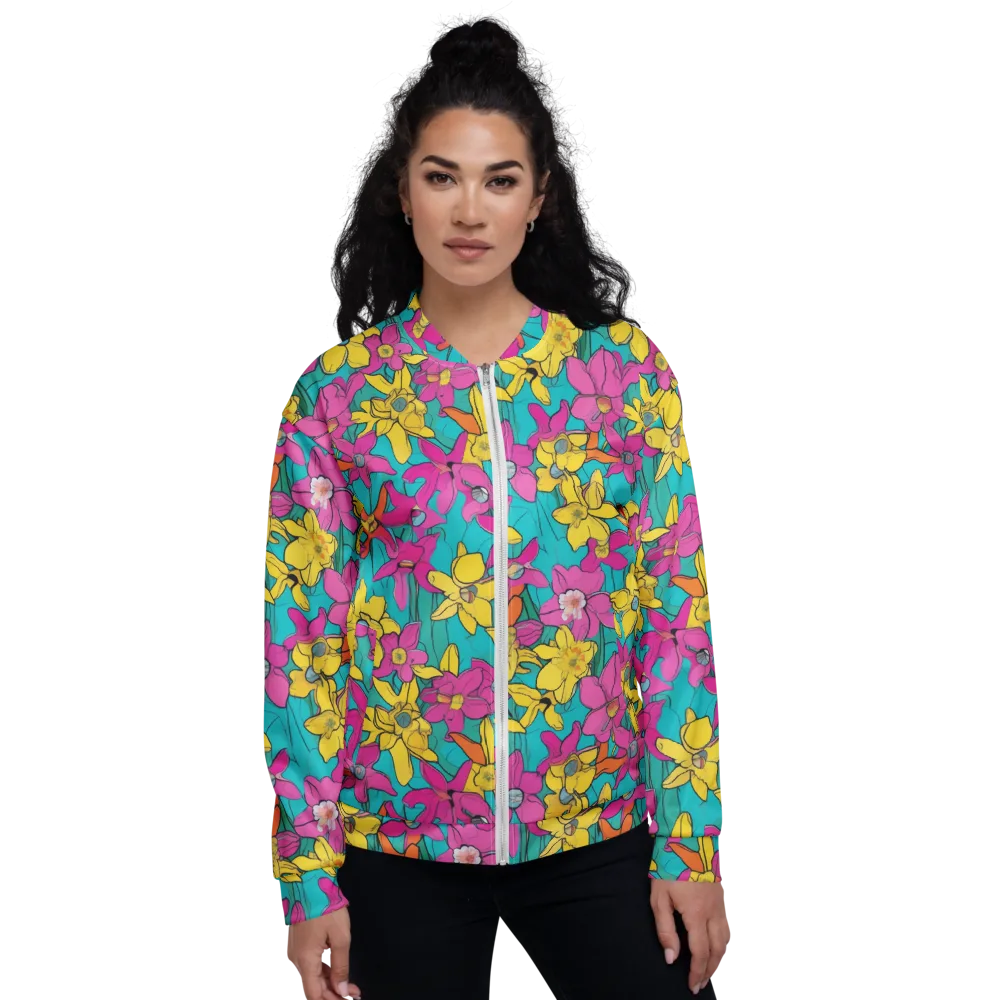 Bouquet After Dark on Bomber Jacket — Front