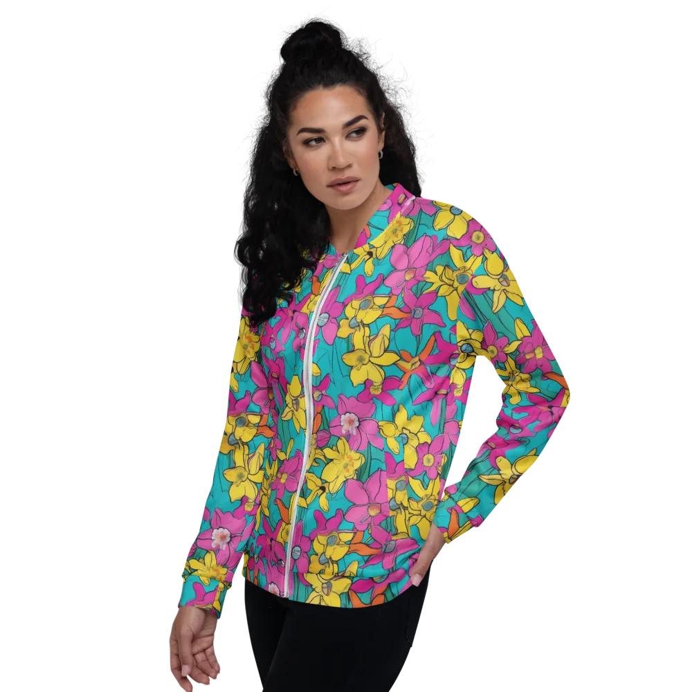 Bouquet After Dark on Bomber Jacket — Left