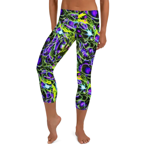 Psychedelic Underbrush on a Capri Leggings