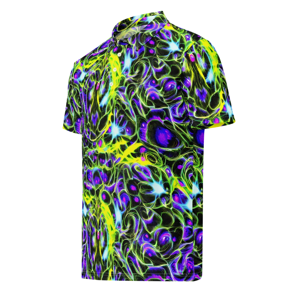 Psychedelic Underbrush on Men's Slim Fit Polo Shirt — Left Front