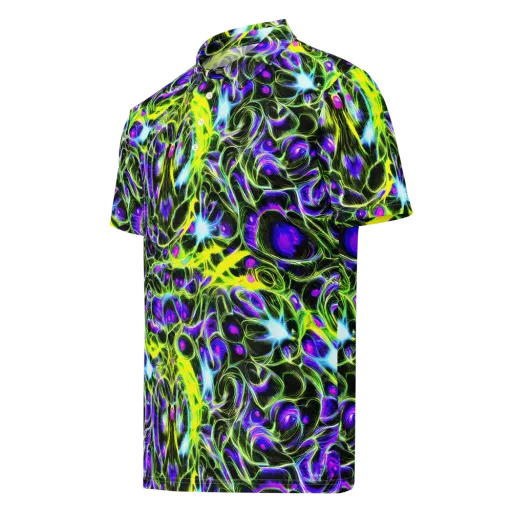 Psychedelic Underbrush on a Men's Slim Fit Polo Shirt