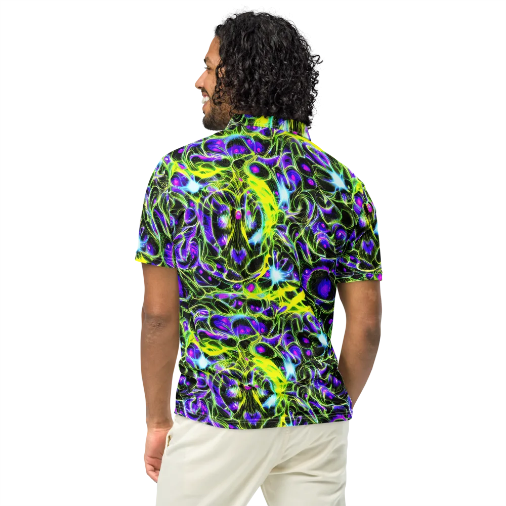 Psychedelic Underbrush on Men's Slim Fit Polo Shirt — Back