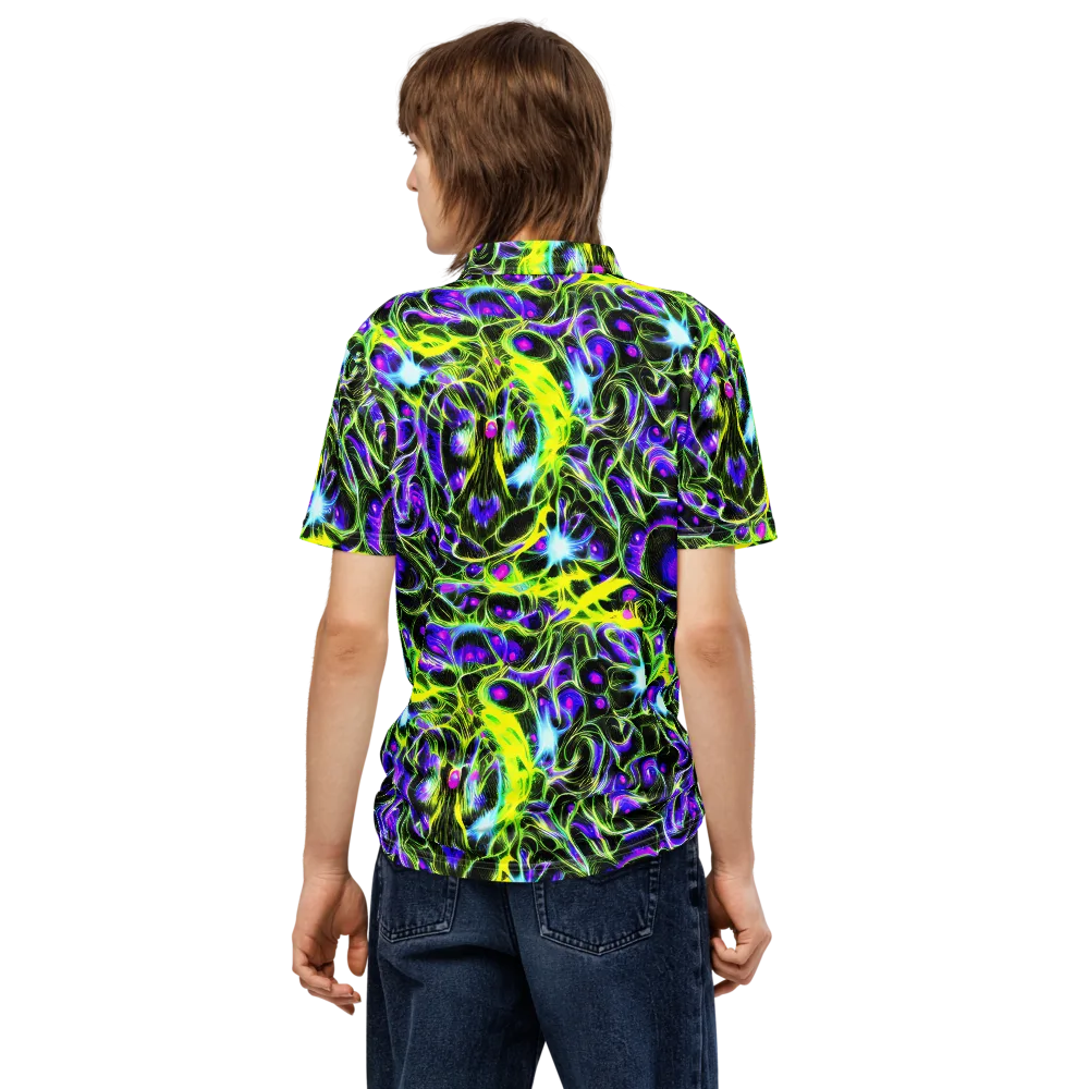 Psychedelic Underbrush on Men's Slim Fit Polo Shirt — Back