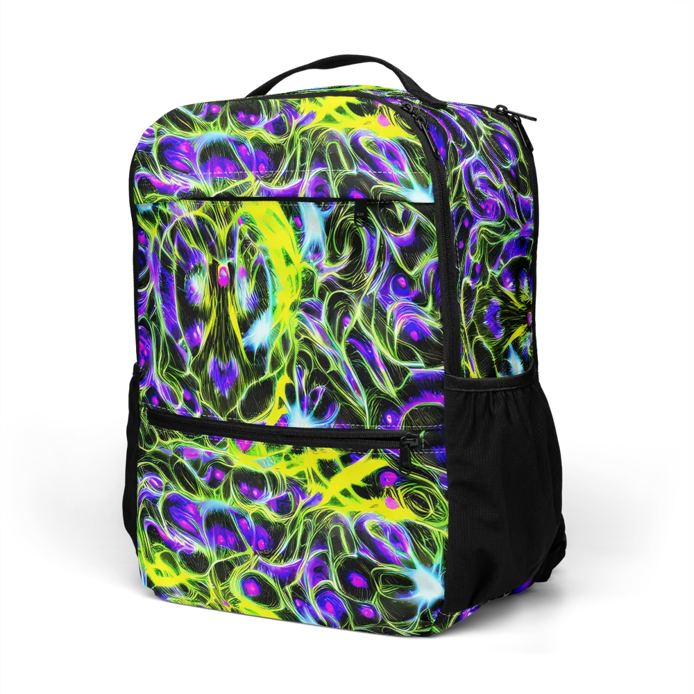 Psychedelic Underbrush on Utility Backpack — Left Front