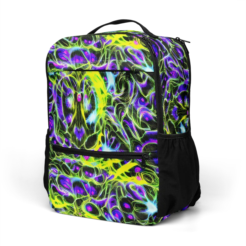 Psychedelic Underbrush on Utility Backpack — Left Front