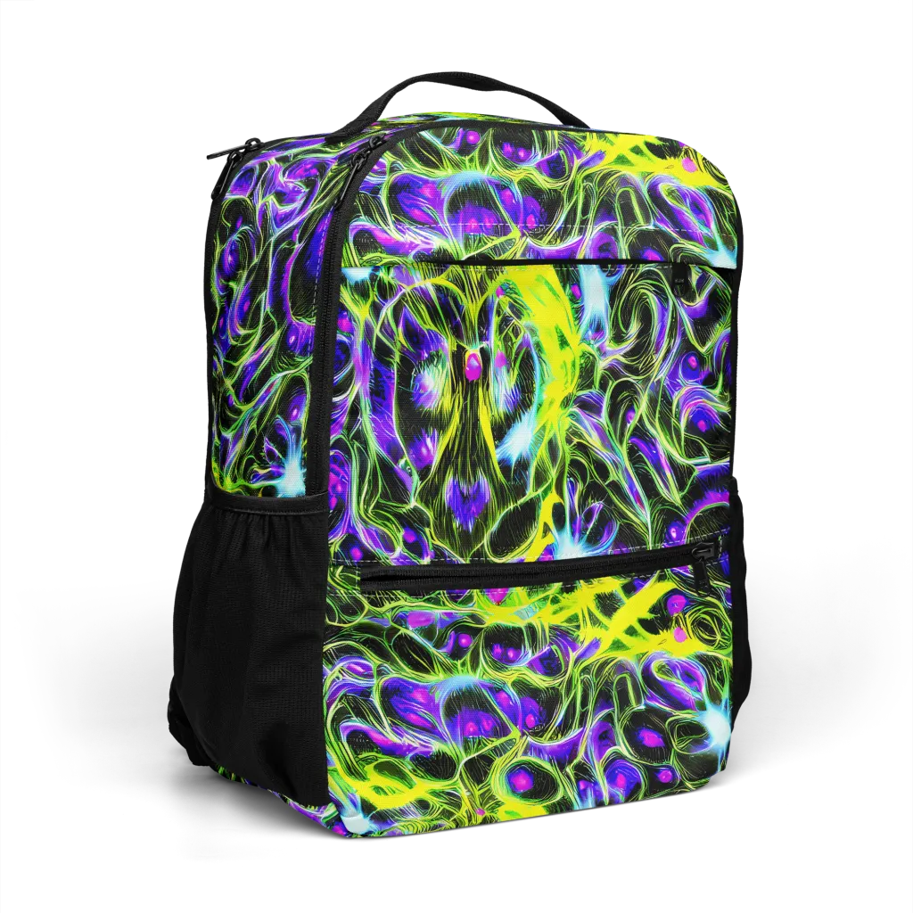 Psychedelic Underbrush on Utility Backpack — Right Front
