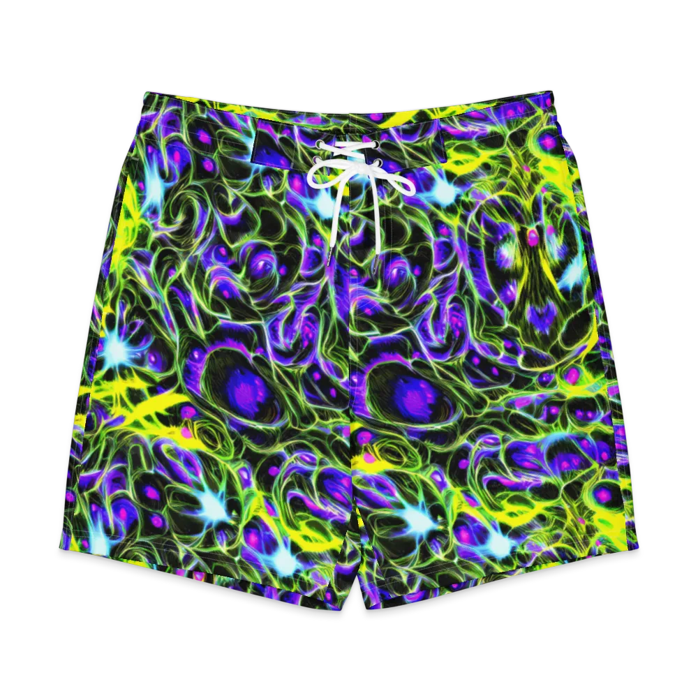 Psychedelic Underbrush on Men's Board Shorts — Front