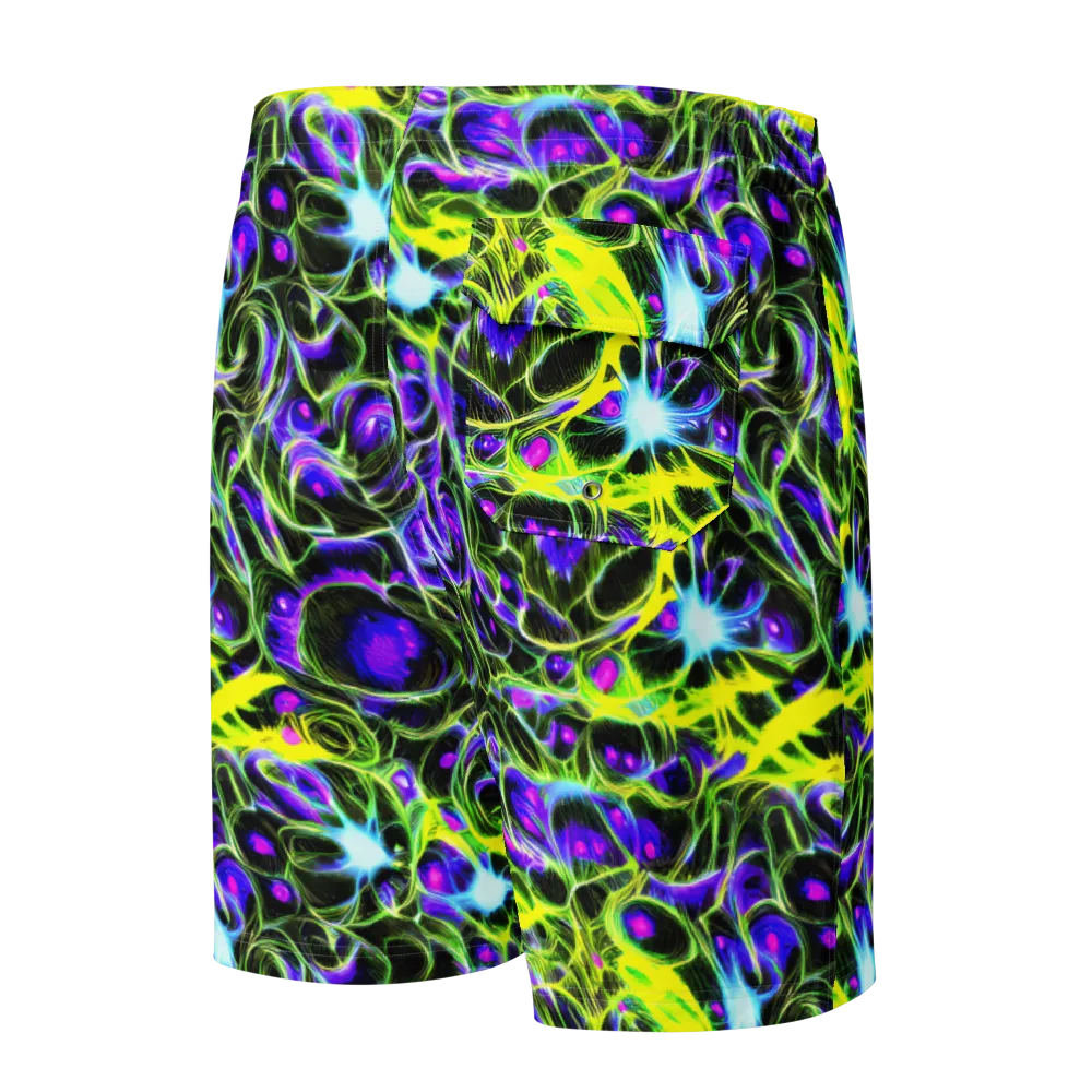 Psychedelic Underbrush on Men's Board Shorts — Back