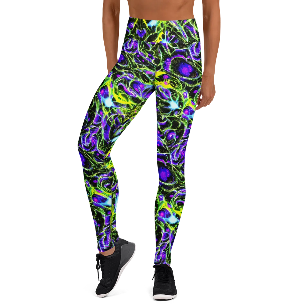 Psychedelic Underbrush on Yoga Leggings — Front