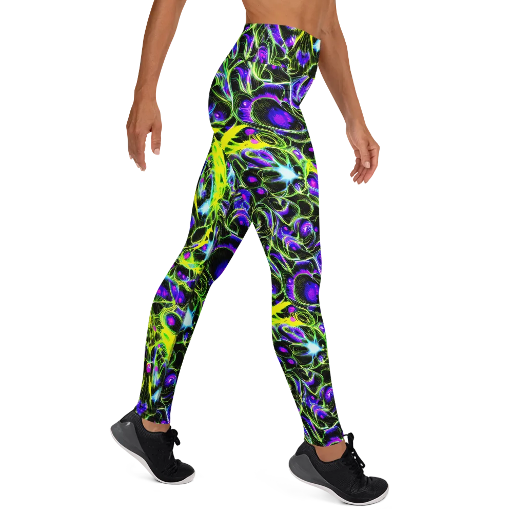 Psychedelic Underbrush on Yoga Leggings — Right