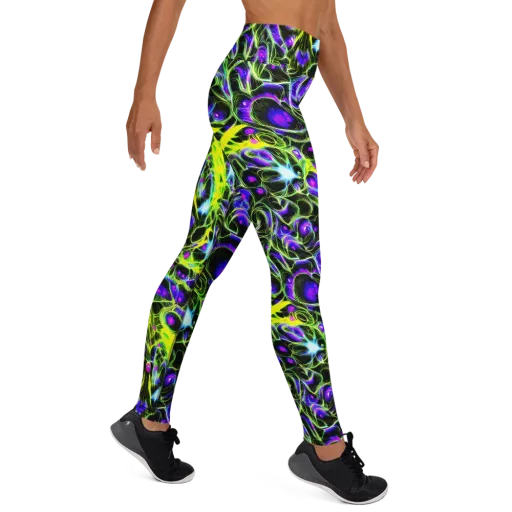 Psychedelic Underbrush on a Yoga Leggings