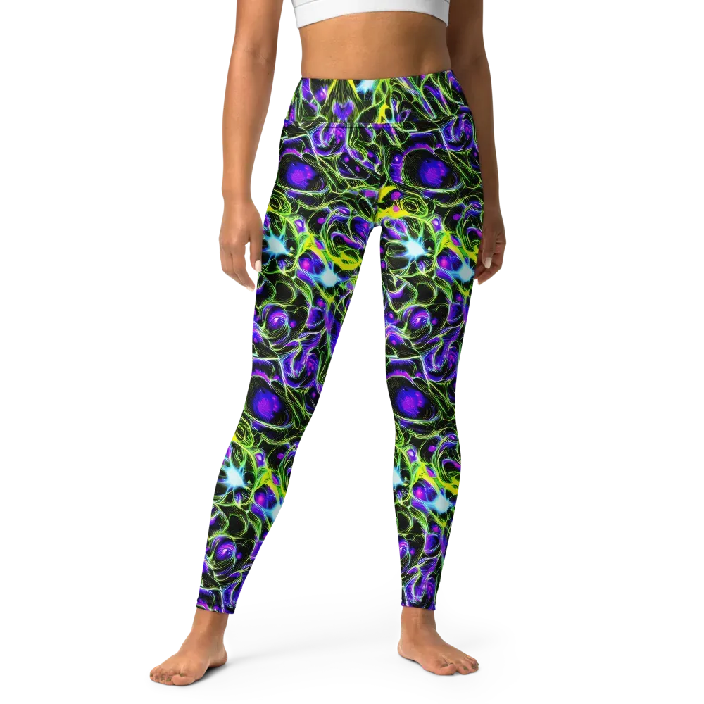 Psychedelic Underbrush on Yoga Leggings — Front