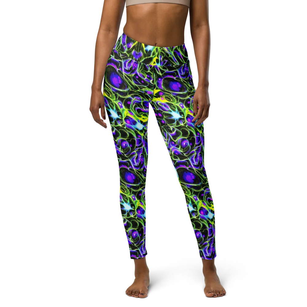 Psychedelic Underbrush on Yoga Leggings — Front