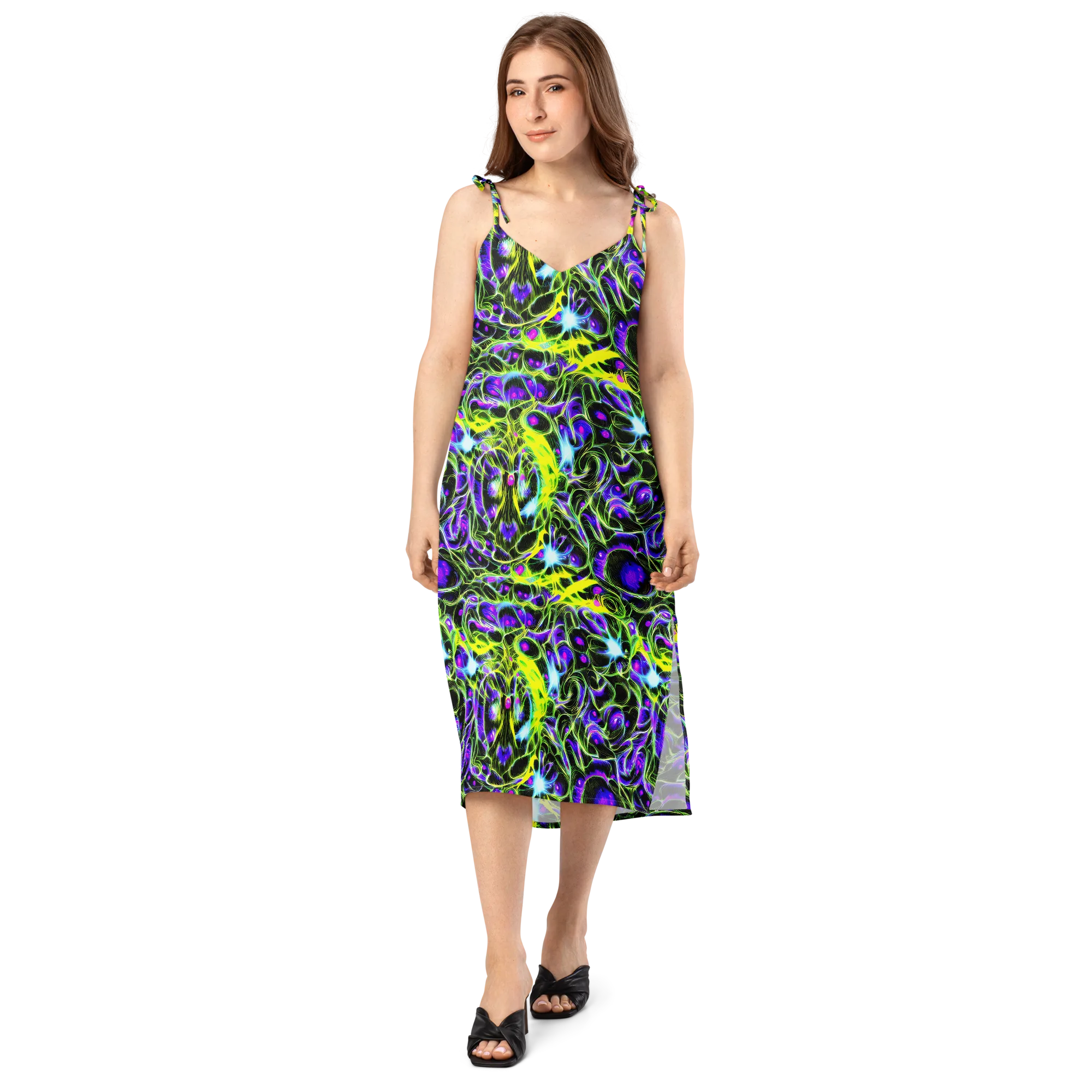 Psychedelic Underbrush on Slip Dress — Front