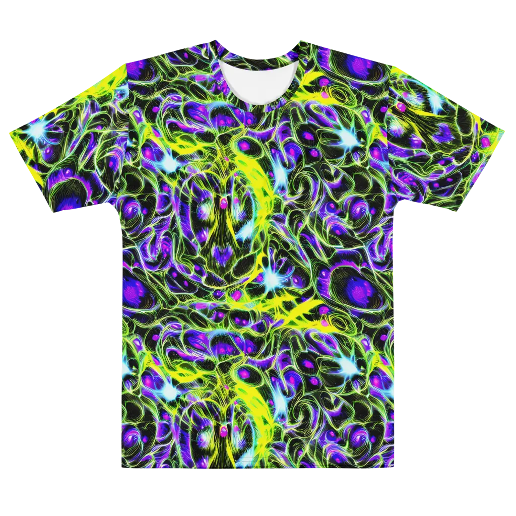 Psychedelic Underbrush on Men's Cotton Crew Neck T-Shirt — Front