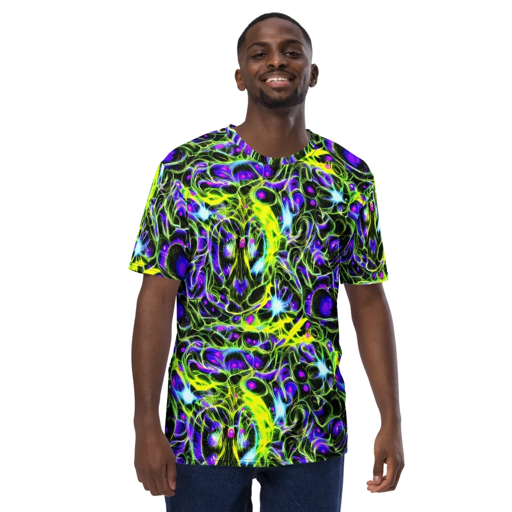 Psychedelic Underbrush on Men's Crew Neck T-Shirt — Front