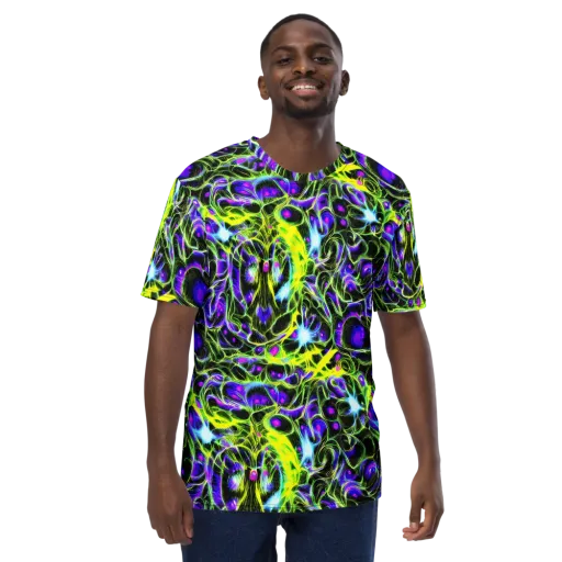 Psychedelic Underbrush on a Men's Crew Neck T-Shirt