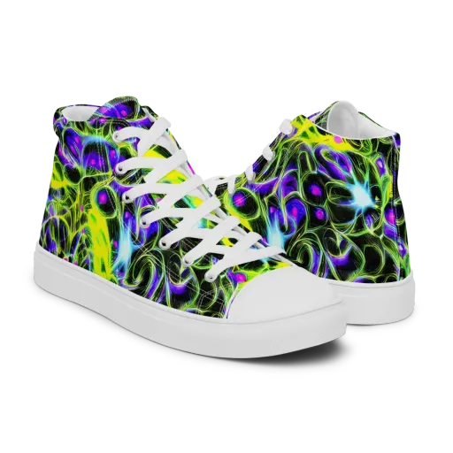 Psychedelic Underbrush on a Men's High Top Canvas Shoes