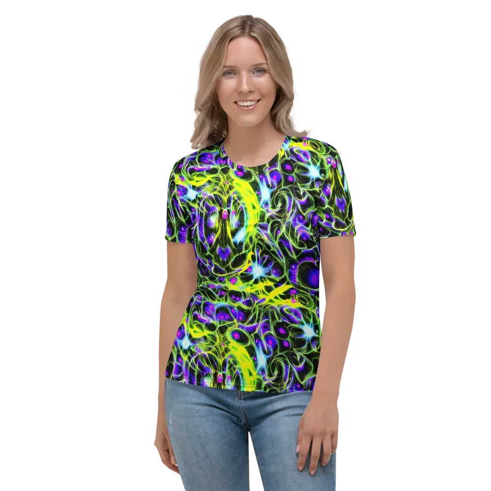Psychedelic Underbrush on Women's Crew Neck T-Shirt — Front