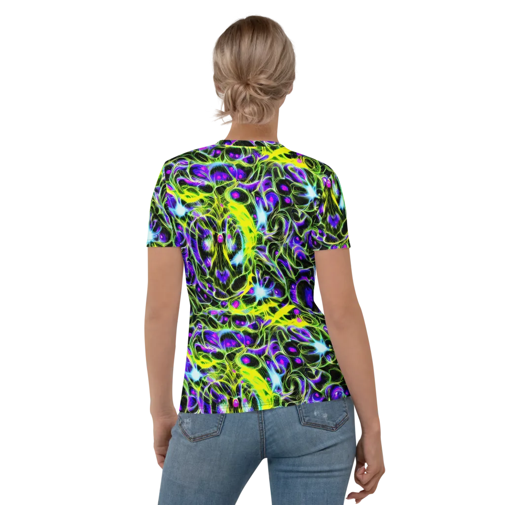 Psychedelic Underbrush on Women's Crew Neck T-Shirt — Back