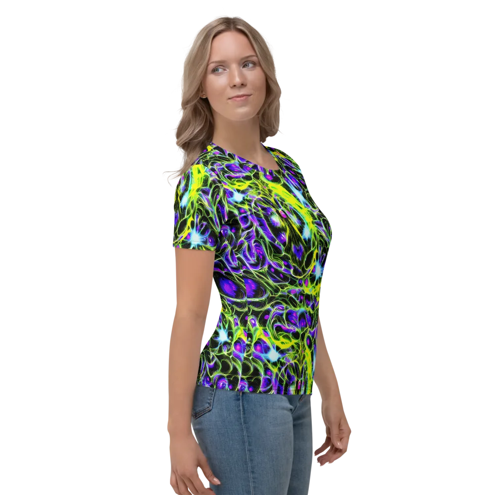 Psychedelic Underbrush on Women's Crew Neck T-Shirt — Right