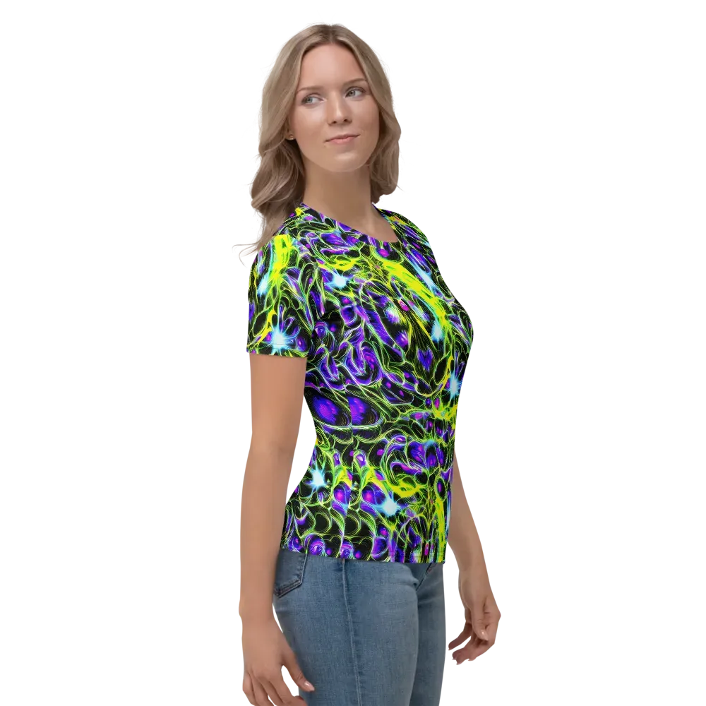 Psychedelic Underbrush on Women's Crew Neck T-Shirt — Right