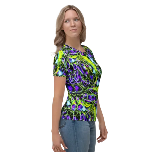 Psychedelic Underbrush on a Women's Crew Neck T-Shirt
