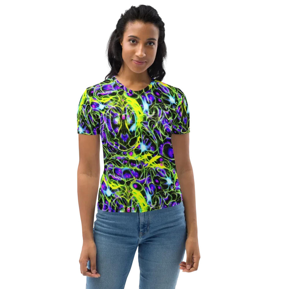 Psychedelic Underbrush on Women's Crew Neck T-Shirt — Front