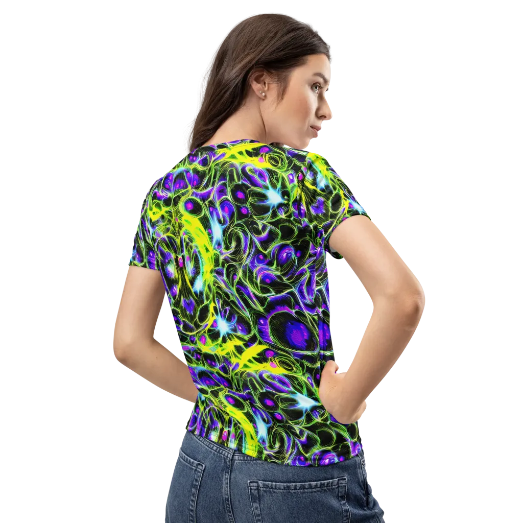 Psychedelic Underbrush on Women's Crew Neck T-Shirt — Back
