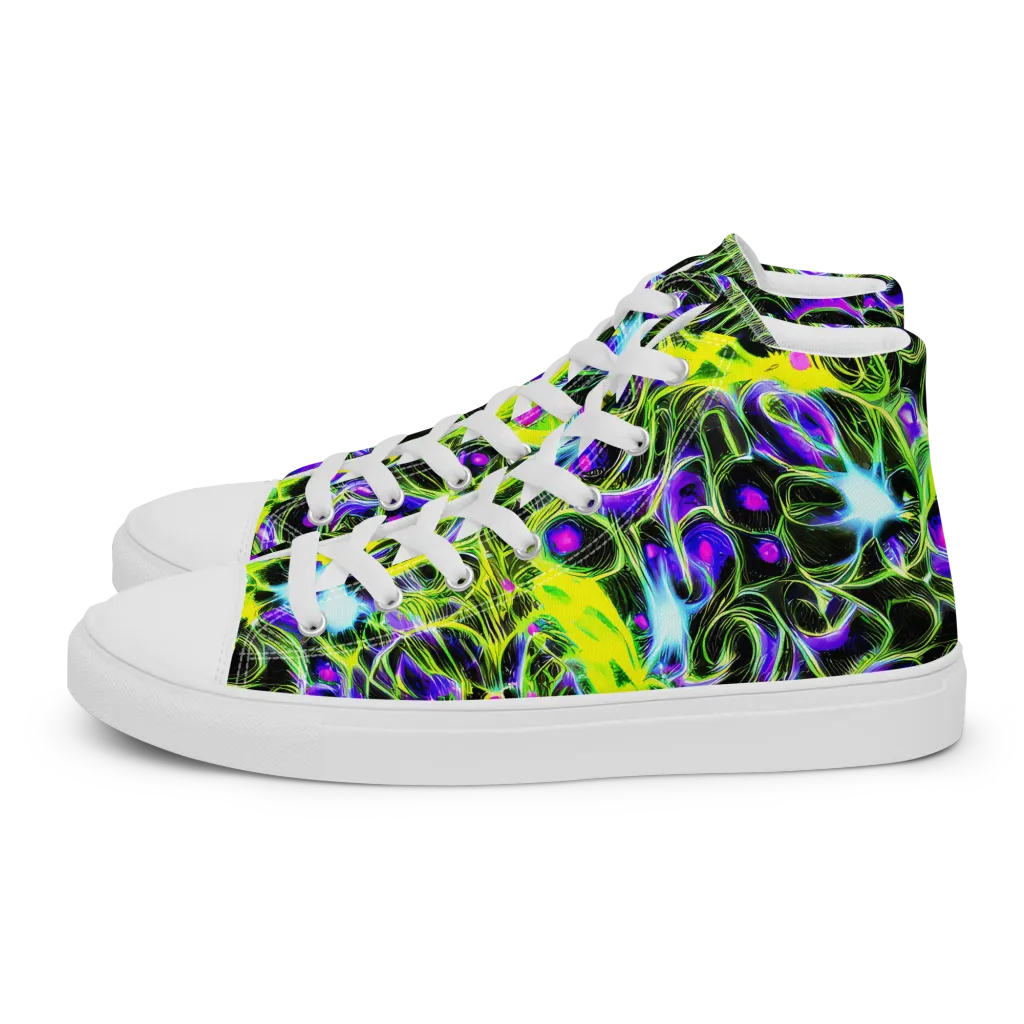 Psychedelic Underbrush on Women's High Top Canvas Shoes — Left