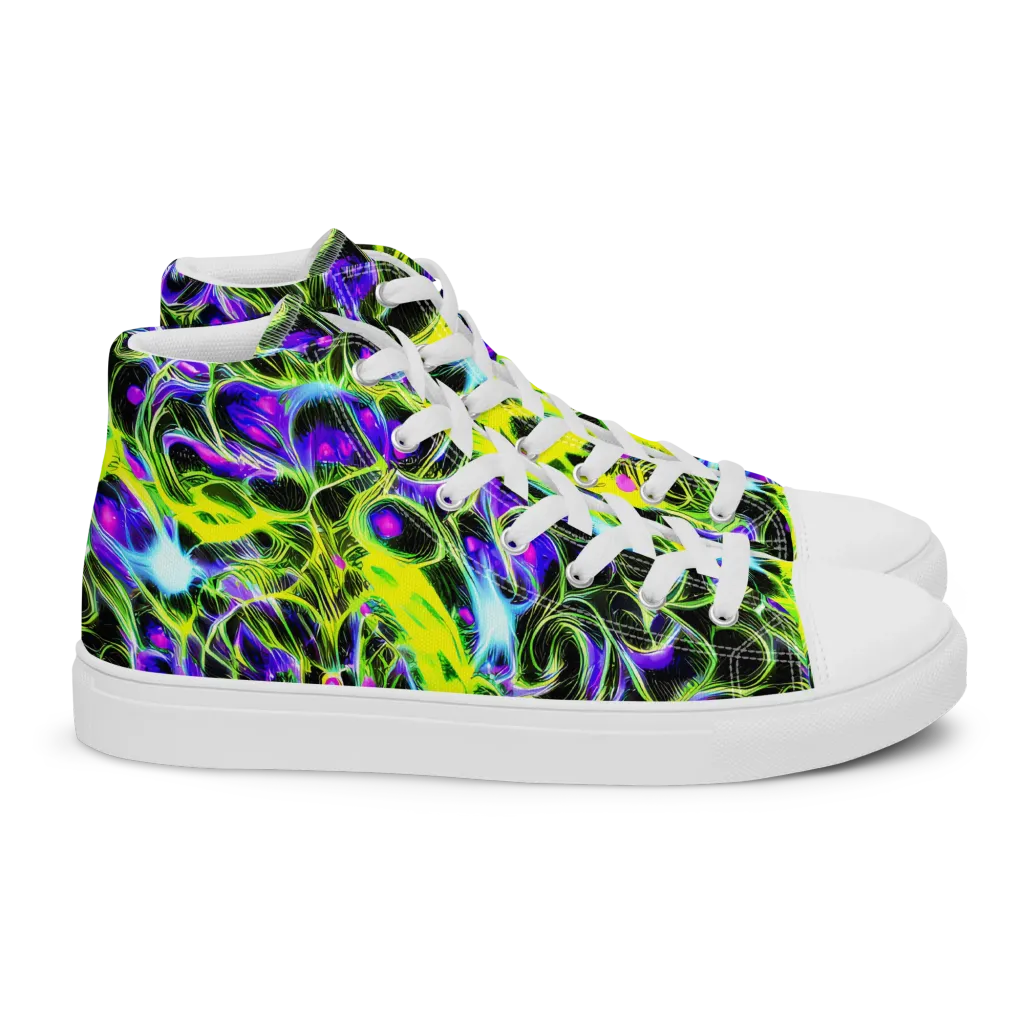 Psychedelic Underbrush on Women's High Top Canvas Shoes — Right
