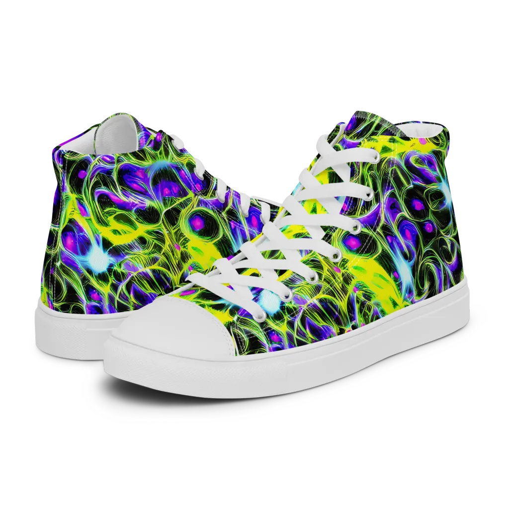 Psychedelic Underbrush on Women's High Top Canvas Shoes — Left
