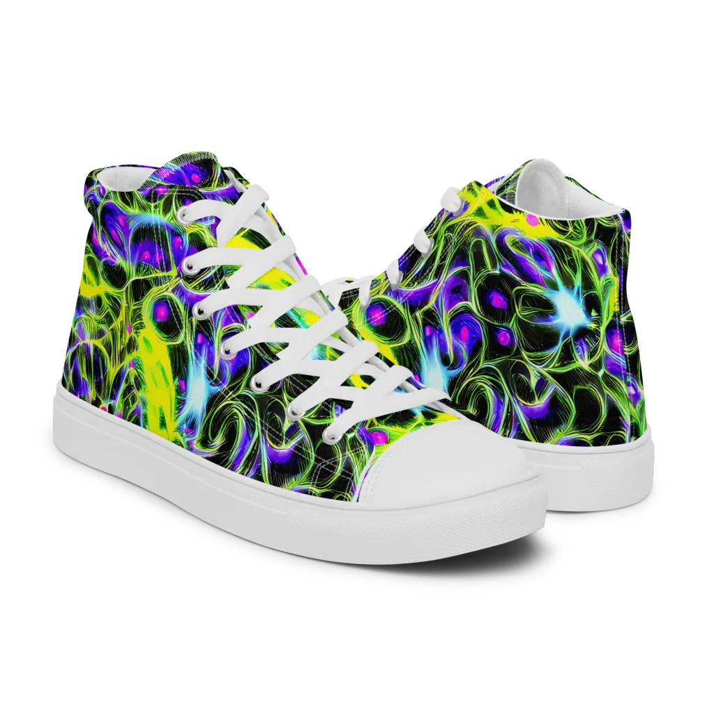 Psychedelic Underbrush on Women's High Top Canvas Shoes — Right