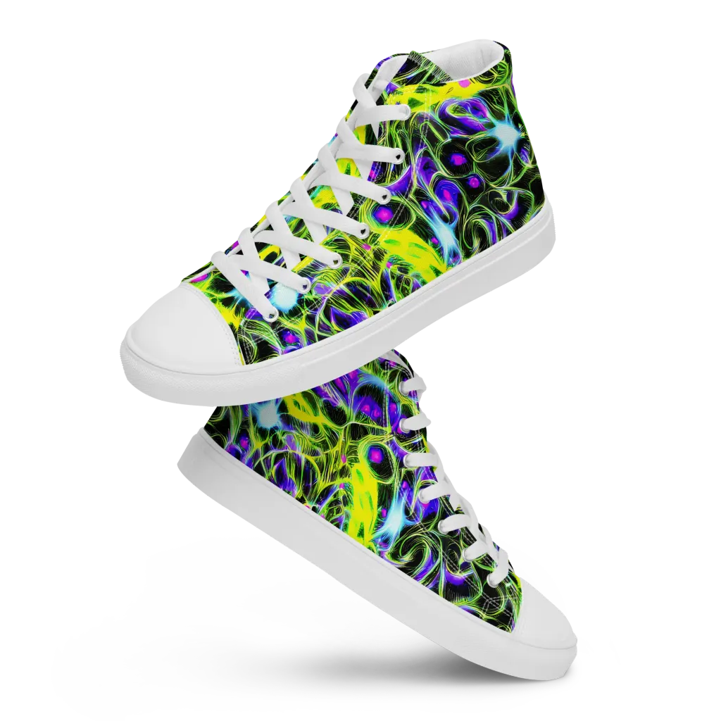 Psychedelic Underbrush on Women's High Top Canvas Shoes — Front