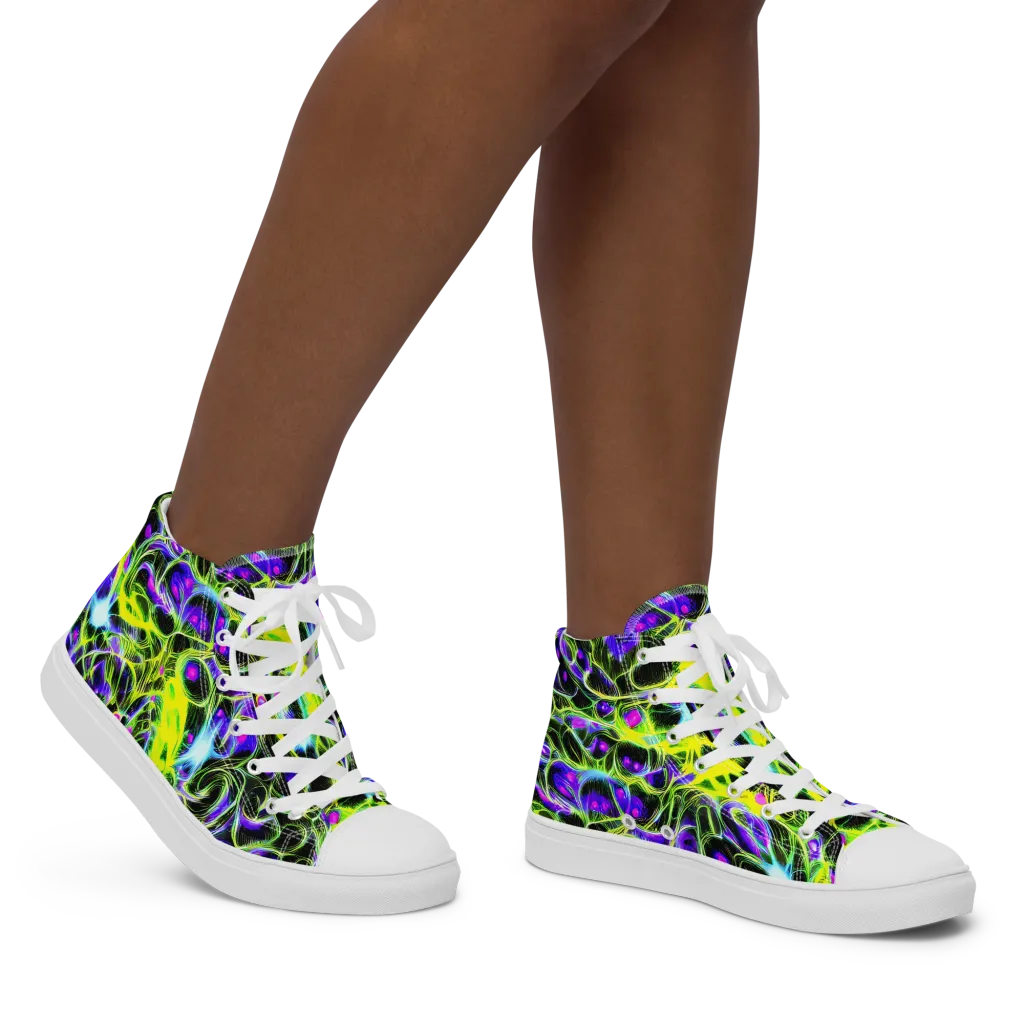 Psychedelic Underbrush on Women's High Top Canvas Shoes — Right