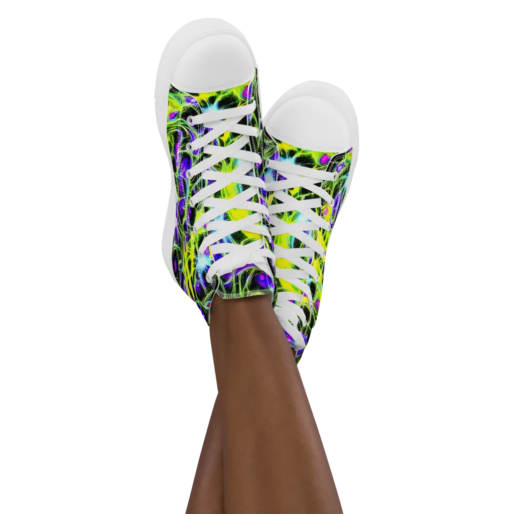 Psychedelic Underbrush on Women's High Top Canvas Shoes — Front