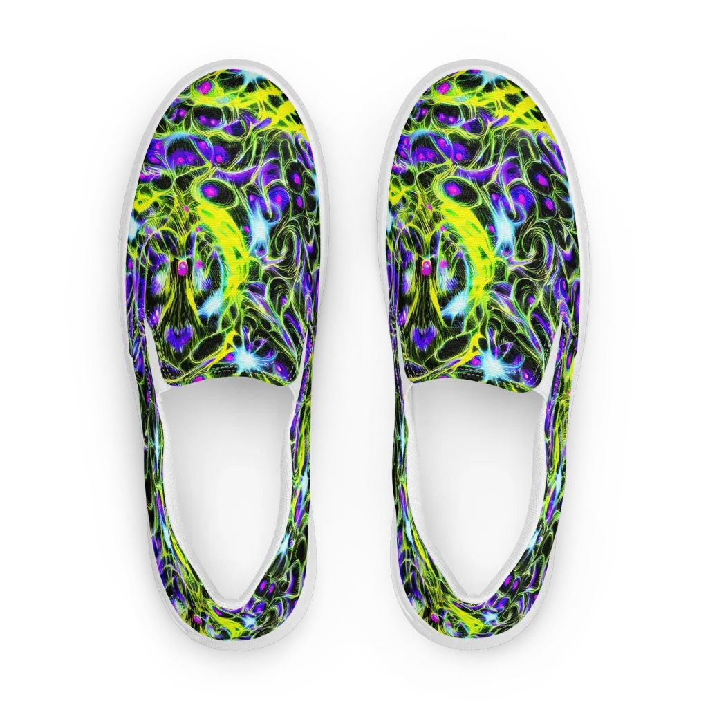 Psychedelic Underbrush on Men's Slip-On Canvas Shoes — Front