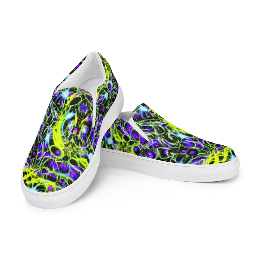 Psychedelic Underbrush on Men's Slip-On Canvas Shoes — Left Front