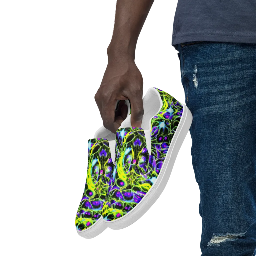 Psychedelic Underbrush on Men's Slip-On Canvas Shoes — Left Front