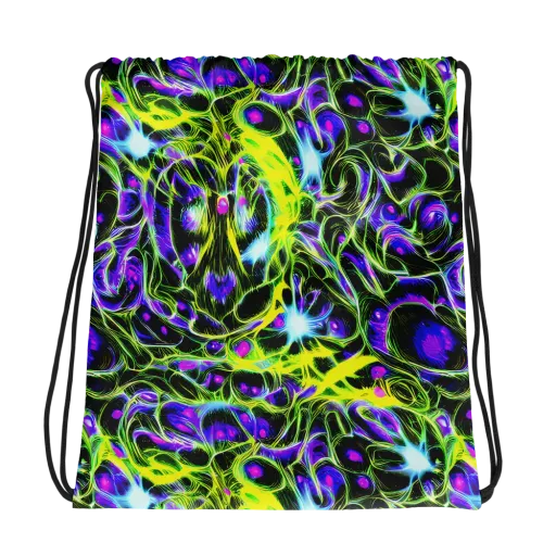 Psychedelic Underbrush on a Drawstring Bag