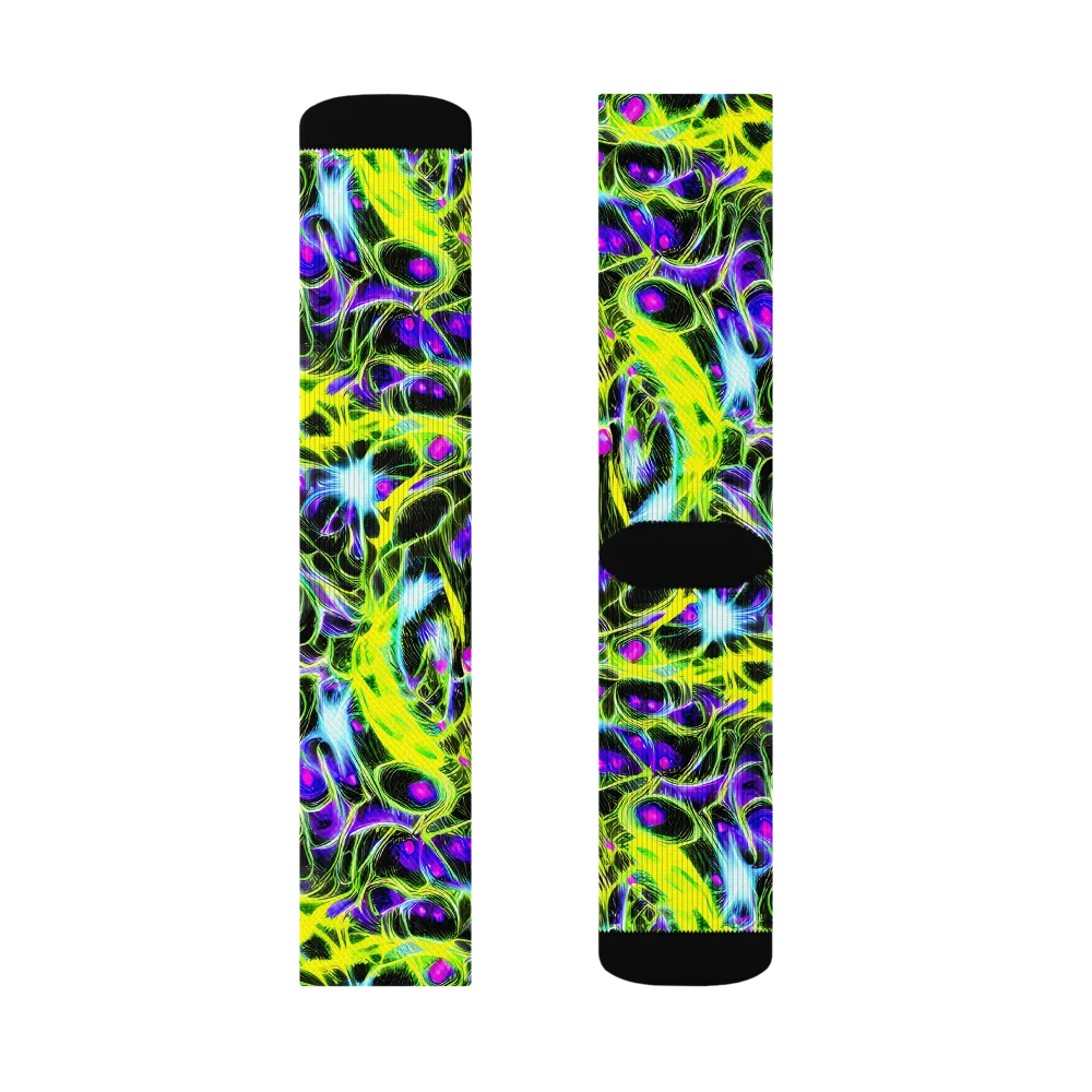Psychedelic Underbrush on Socks — Right Sock