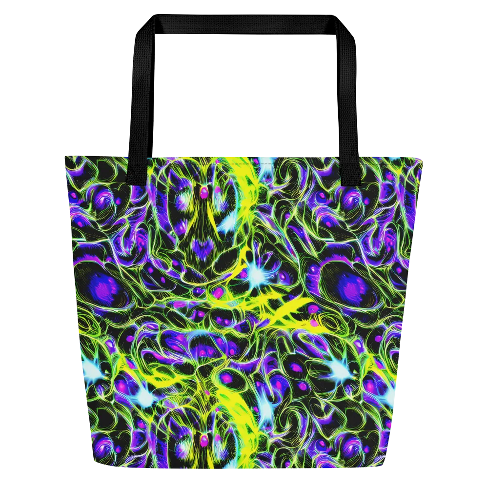 Psychedelic Underbrush on Large Tote Bag W/ Pocket — Front
