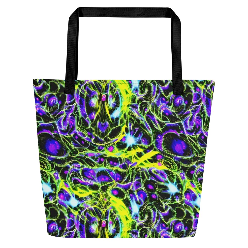 Psychedelic Underbrush on Large Tote Bag W/ Pocket — Front