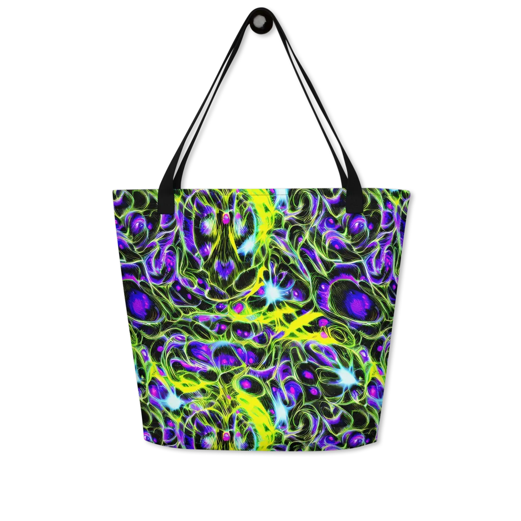 Psychedelic Underbrush on Large Tote Bag W/ Pocket — Front