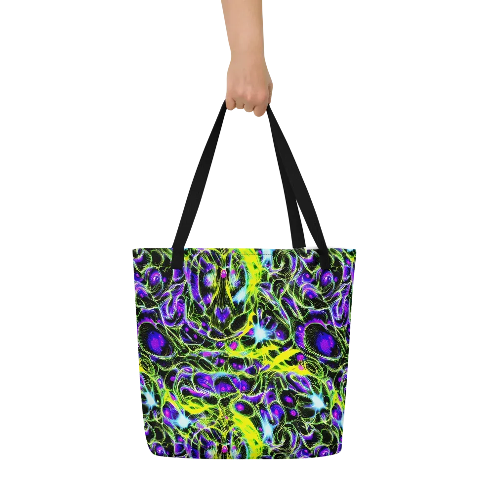 Psychedelic Underbrush on Large Tote Bag W/ Pocket — Front