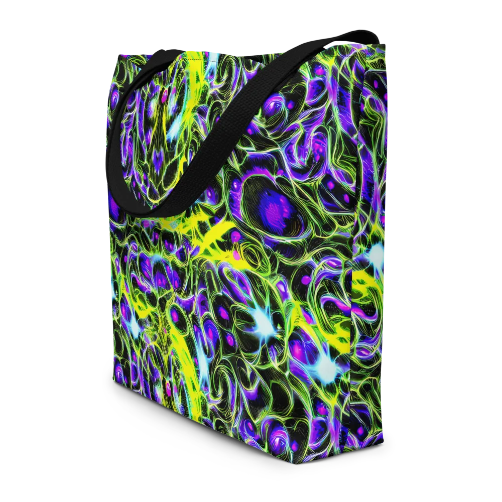 Psychedelic Underbrush on Large Tote Bag W/ Pocket — Front