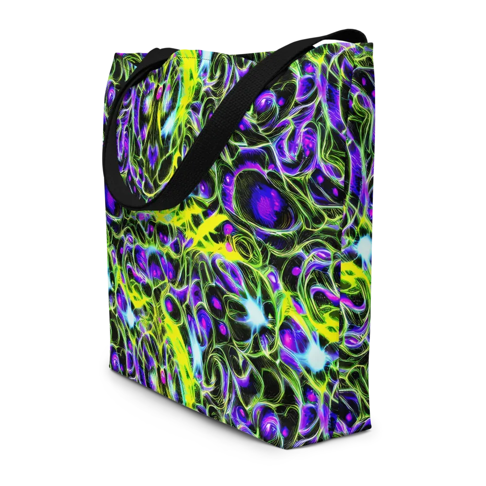 Psychedelic Underbrush on Large Tote Bag W/ Pocket — Front