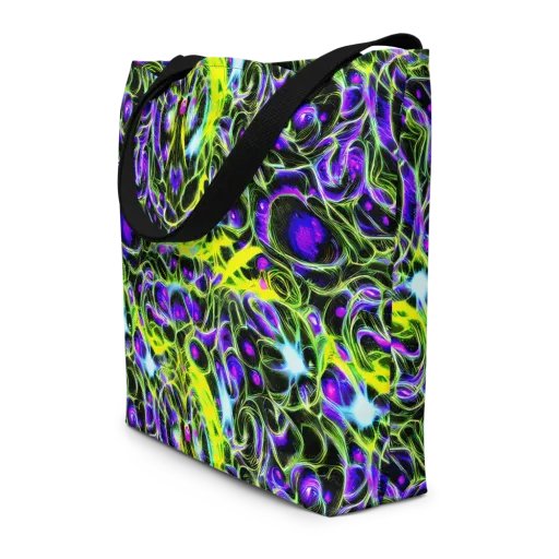 Psychedelic Underbrush on a Large Tote Bag W/ Pocket